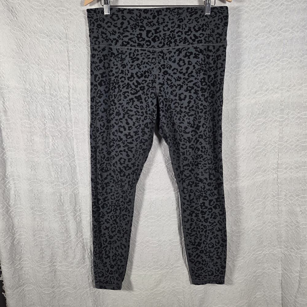 Athleta Elation Ultra High Rise Tight Leggings XL Gray Leopard Print Yoga Gym